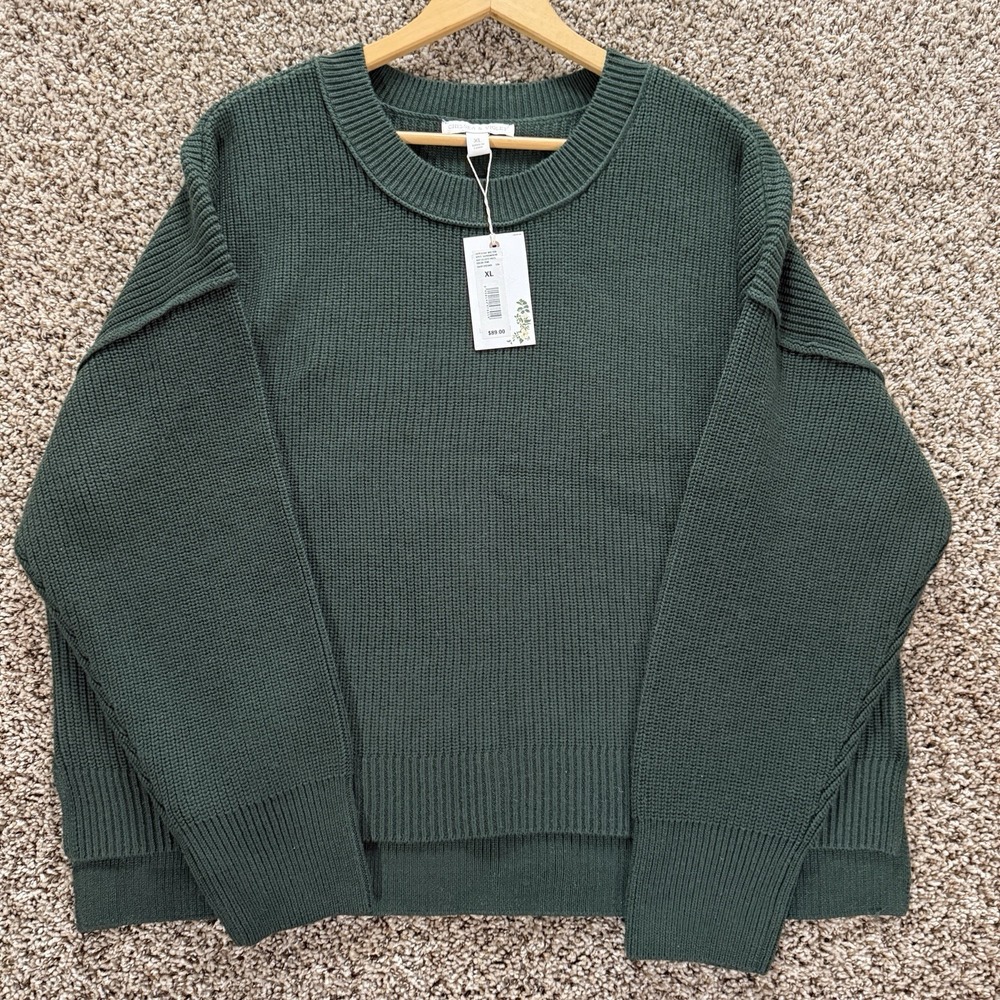 NWT Chelsea & Violet Women's XL Cozy Textured Knit Sweater Forest Green‎ NWT